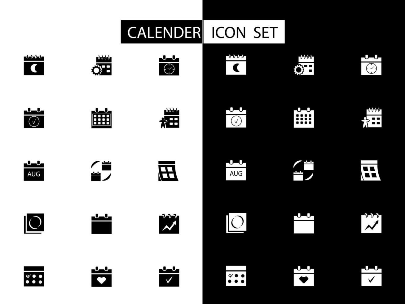 conjunto simples de ícone de linha vetorial relacionado ao calendário vetor