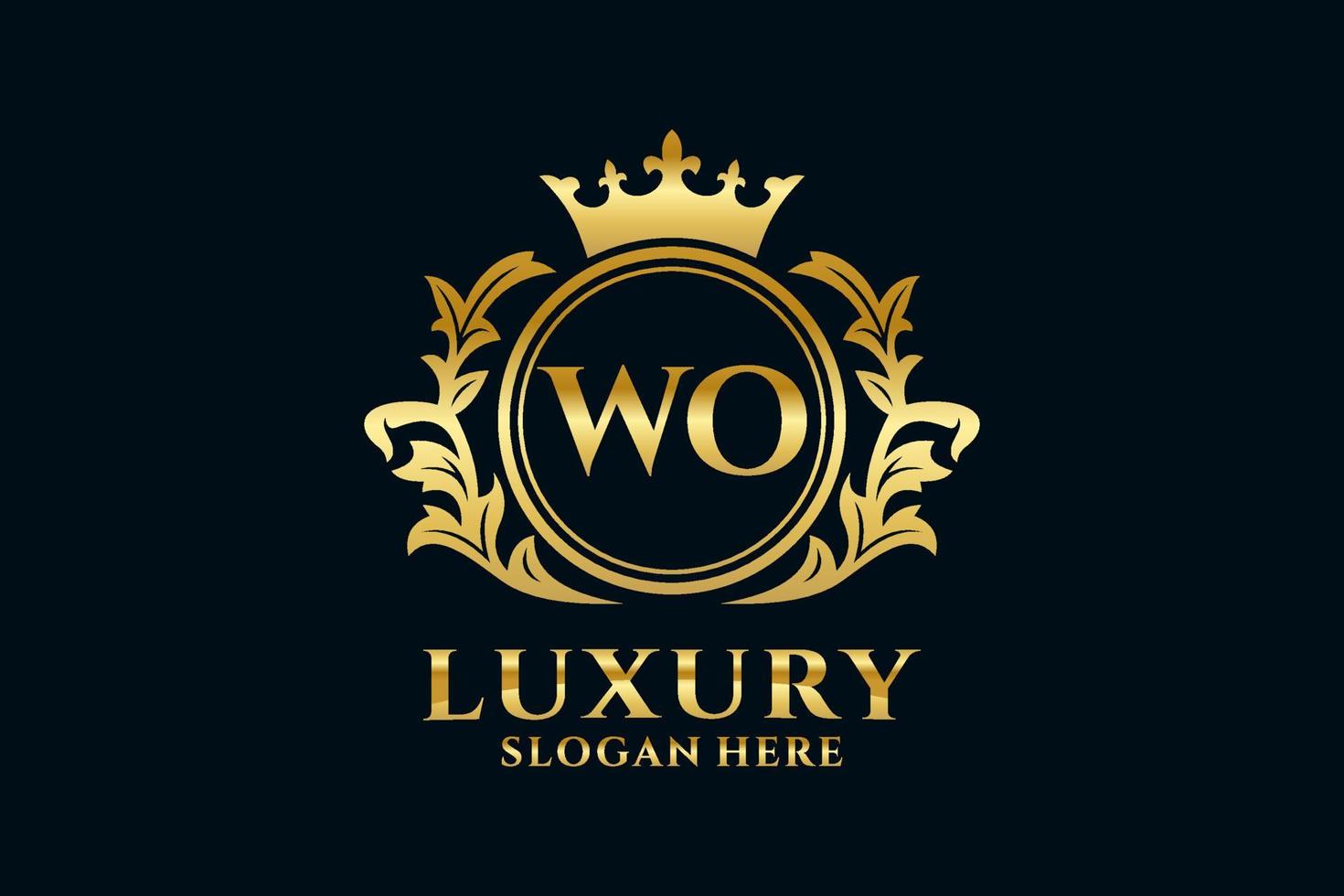 modelo de logotipo de luxo real inicial wo letter em arte vetorial para projetos de marca de luxo e outras ilustrações vetoriais. vetor