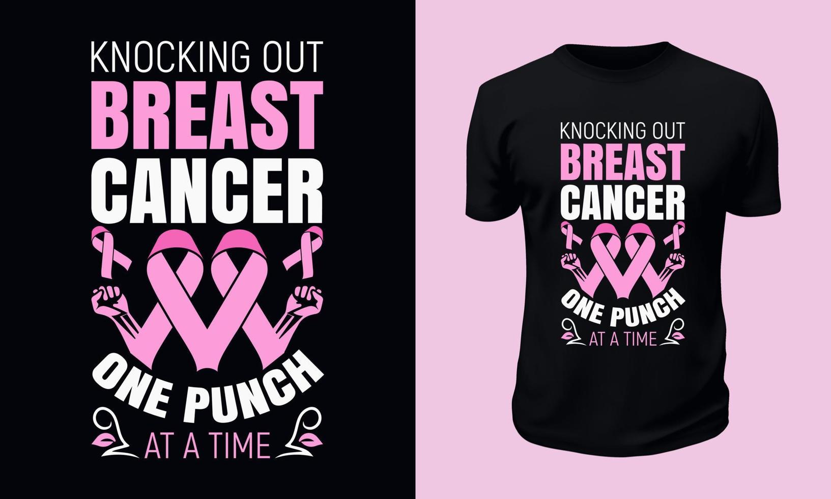 design de camiseta de conscientização do câncer de mama vetor