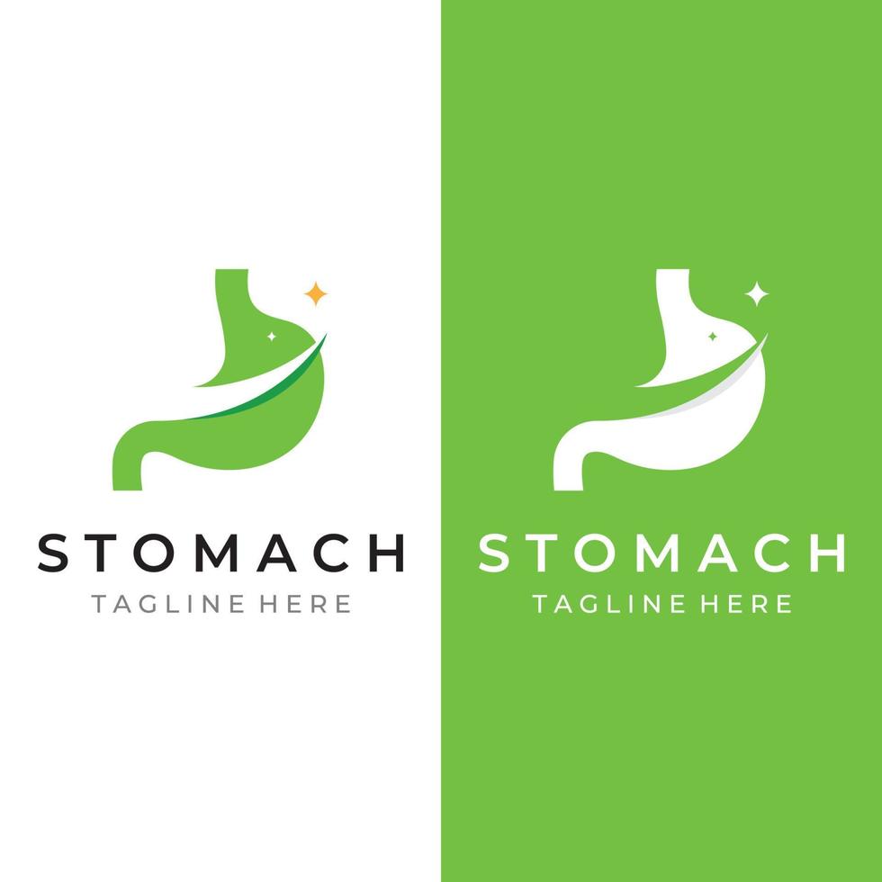 design de logotipo de modelo de saúde do estômago e cuidados com o estômago. sinal de logotipo para médico, negócios e branding. vetor