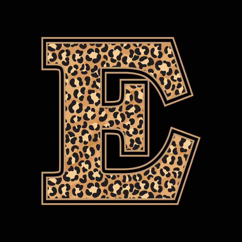 alfabeto maiúsculo leopardo ou desenho de letras para camiseta, caneca, adesivo, bolsa. vetor