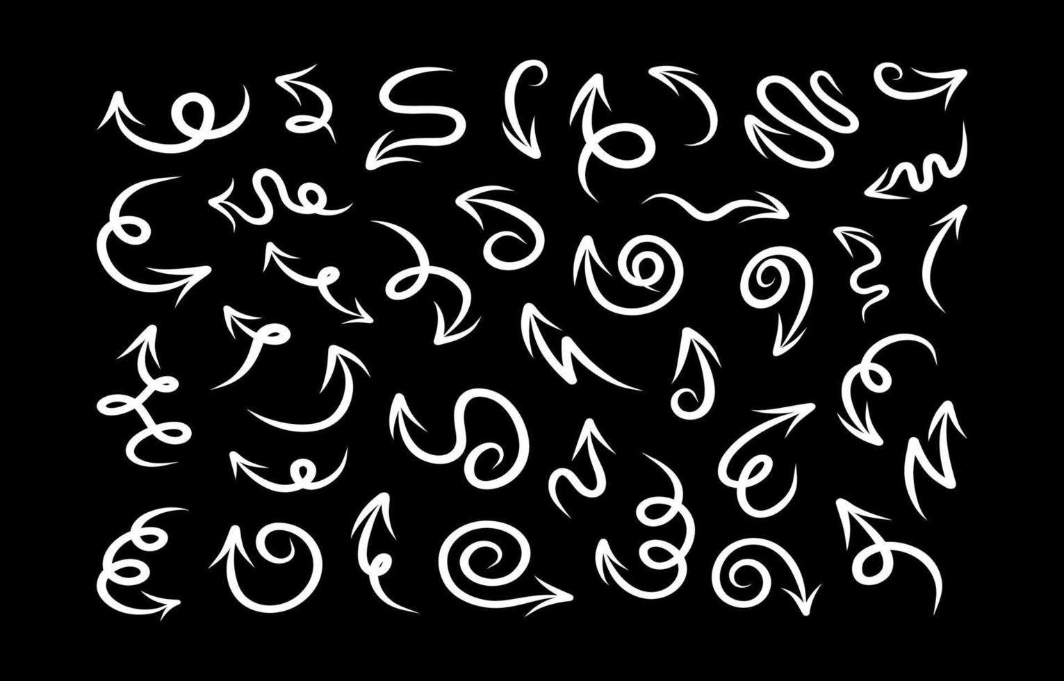 coleção de elementos de ícone de doodle desenhado à mão de seta vetor