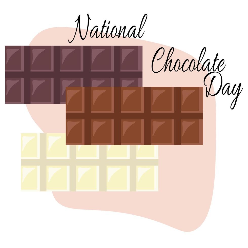 dia nacional do chocolate, ideia para banner, pôster, panfleto ou cartão postal vetor