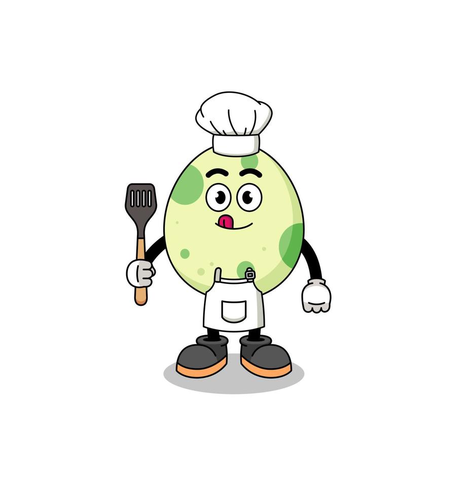 ilustração de mascote de chef de ovo manchado vetor