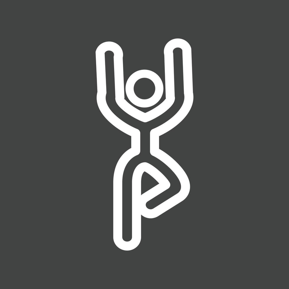 ícone invertido de linha iv de pose de ioga vetor