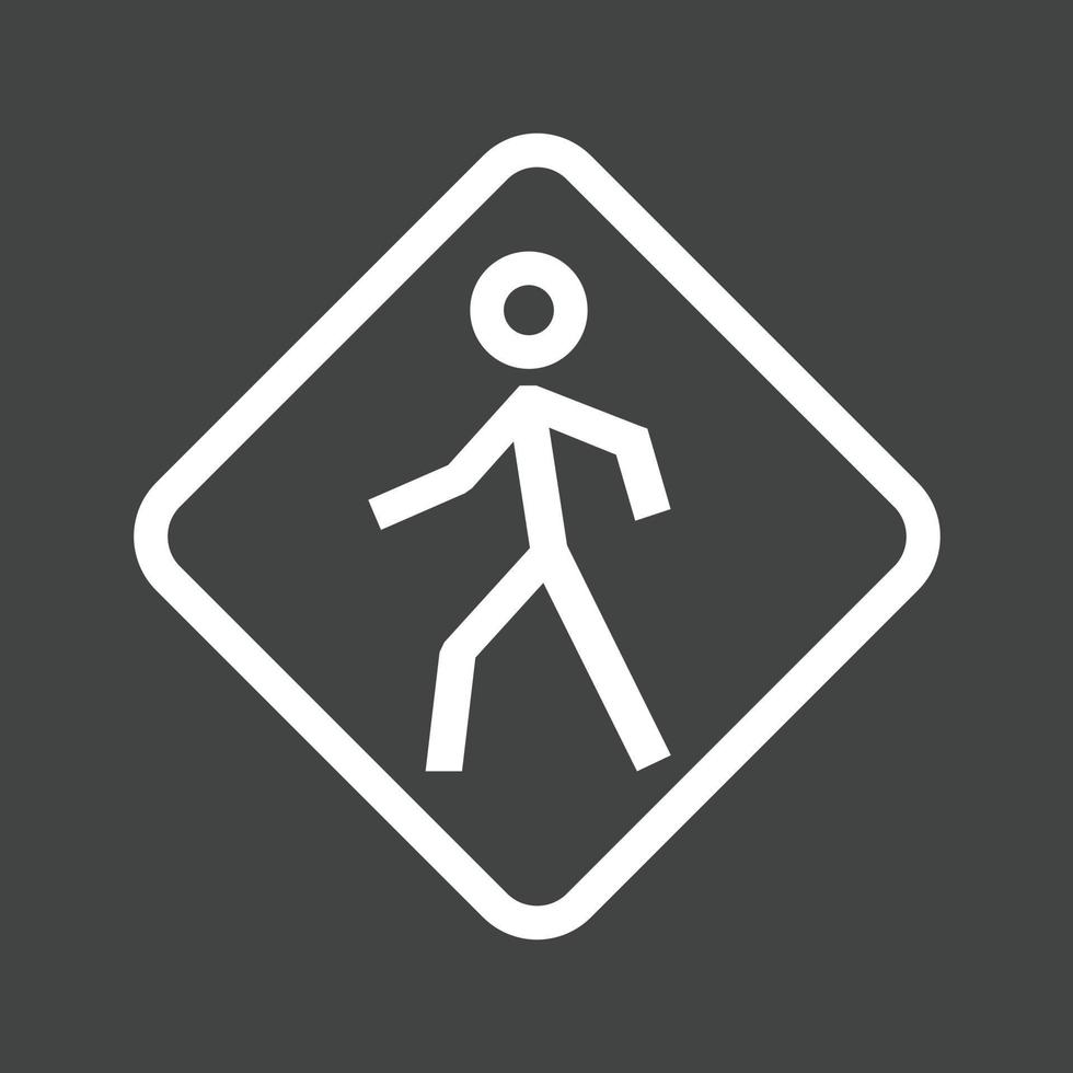 ícone invertido de linha de sinal de pedestre vetor