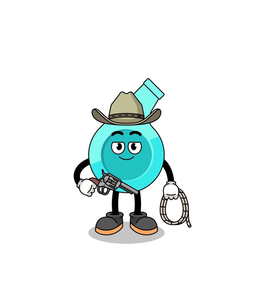 personagem mascote de apito como um cowboy vetor