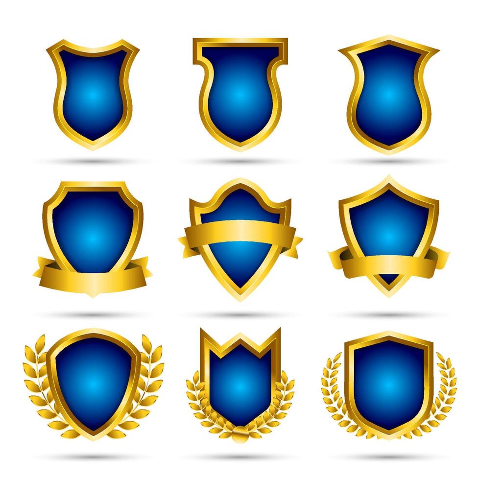 coleção de emblemas de escudo vetor