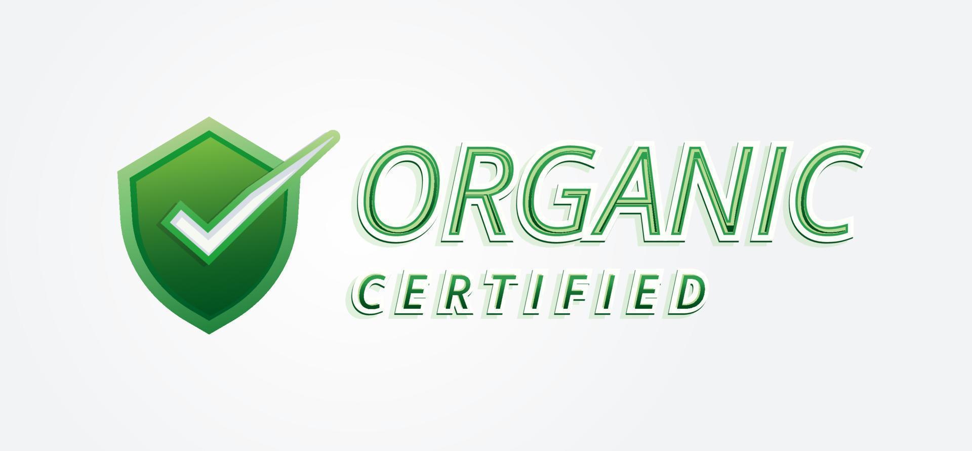 distintivo de logotipo certificado orgânico verde vetor
