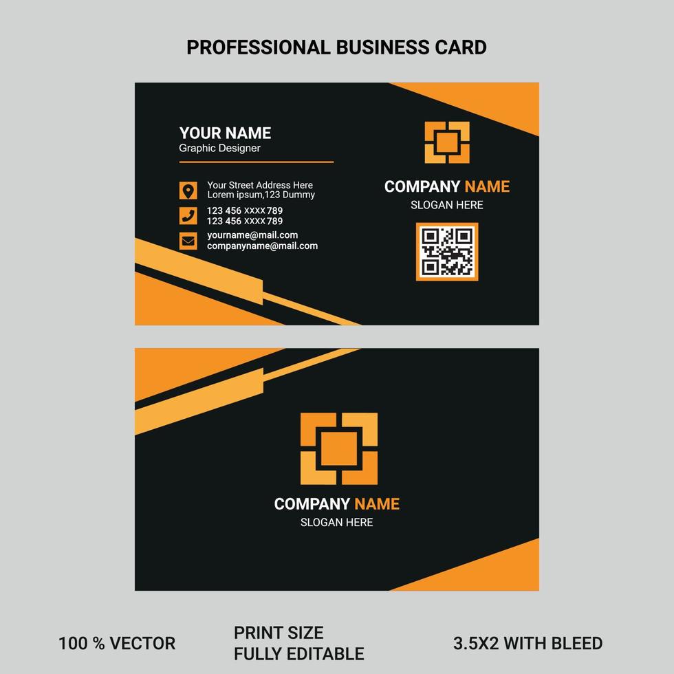 cartão de visita profissional para uso profissional ou uso pessoal vetor