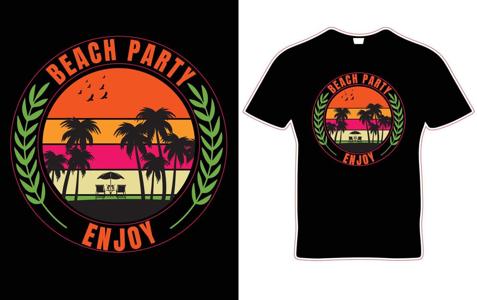 festa na praia aproveite o design da camiseta vetor