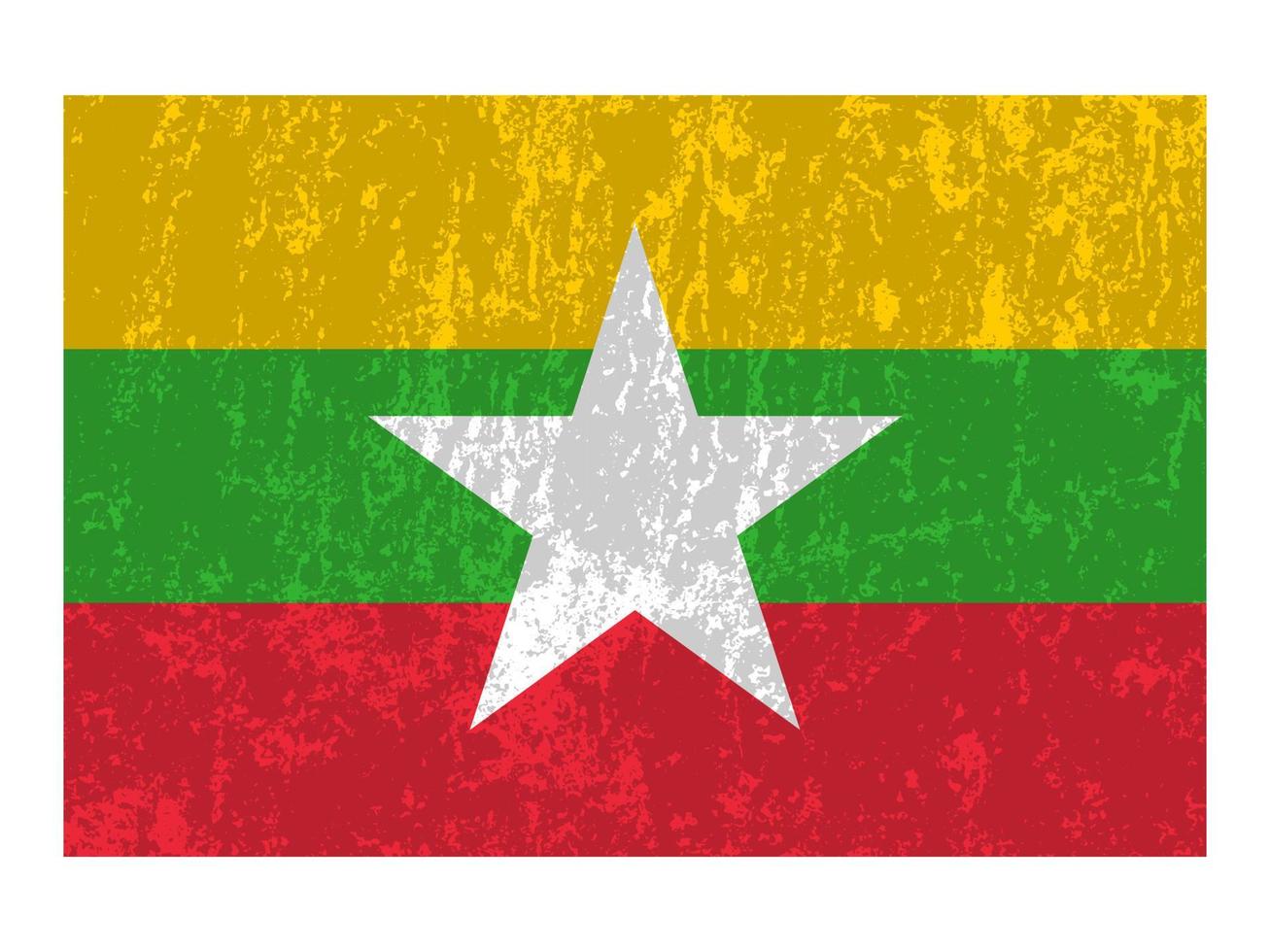 bandeira de mianmar, cores oficiais e proporção. ilustração vetorial. vetor