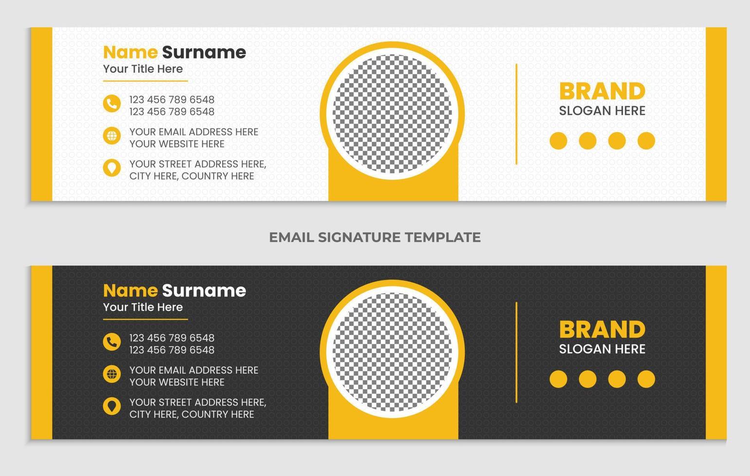 design de modelo de assinatura de e-mail minimalista ou rodapé de e-mail e capa de mídia social pessoal vetor