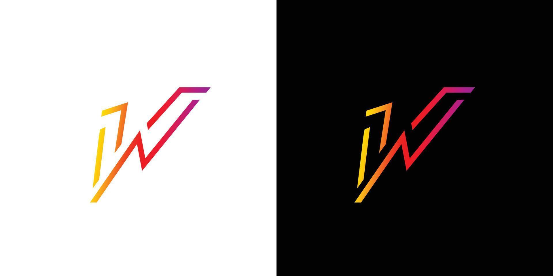 design de logotipo w legal e moderno vetor