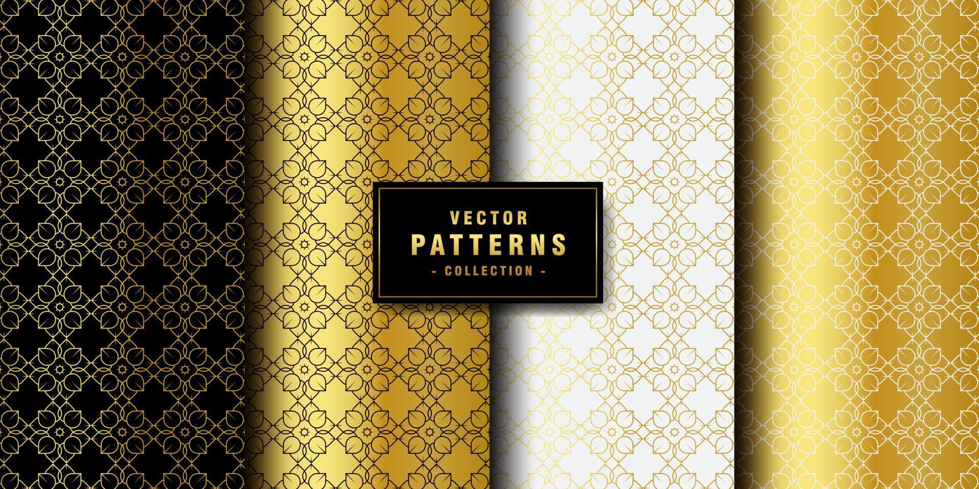 conjunto de coleção de padrões de luxo vetor