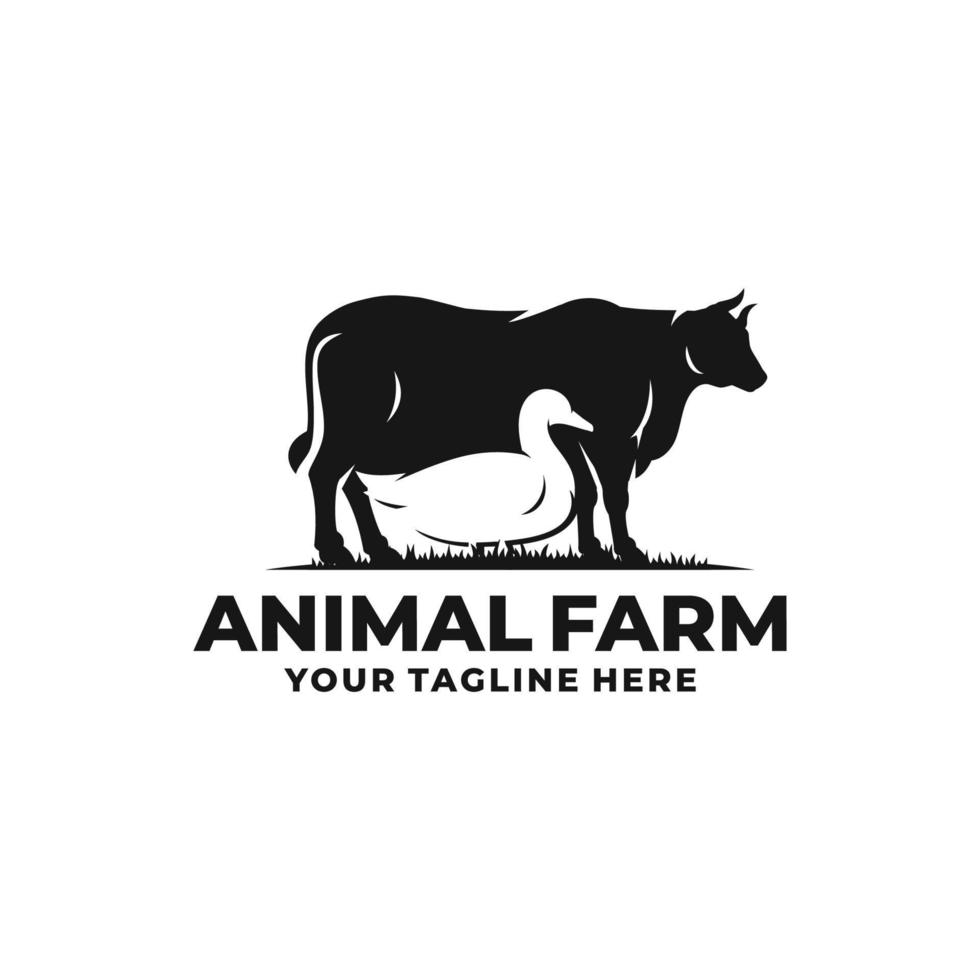 vetor de logotipo de animais de fazenda