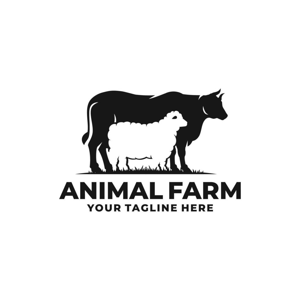 vetor de logotipo de animais de fazenda