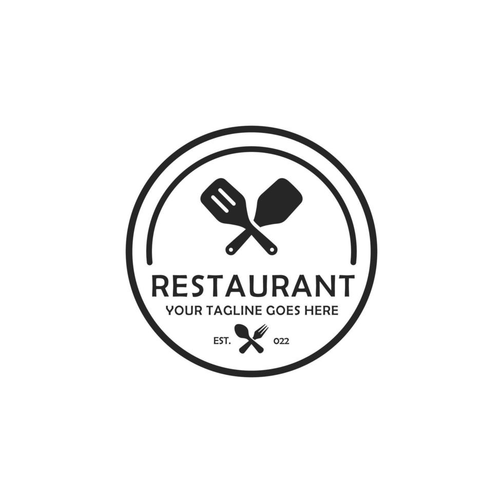 design de logotipo plano simples de restaurante vetor