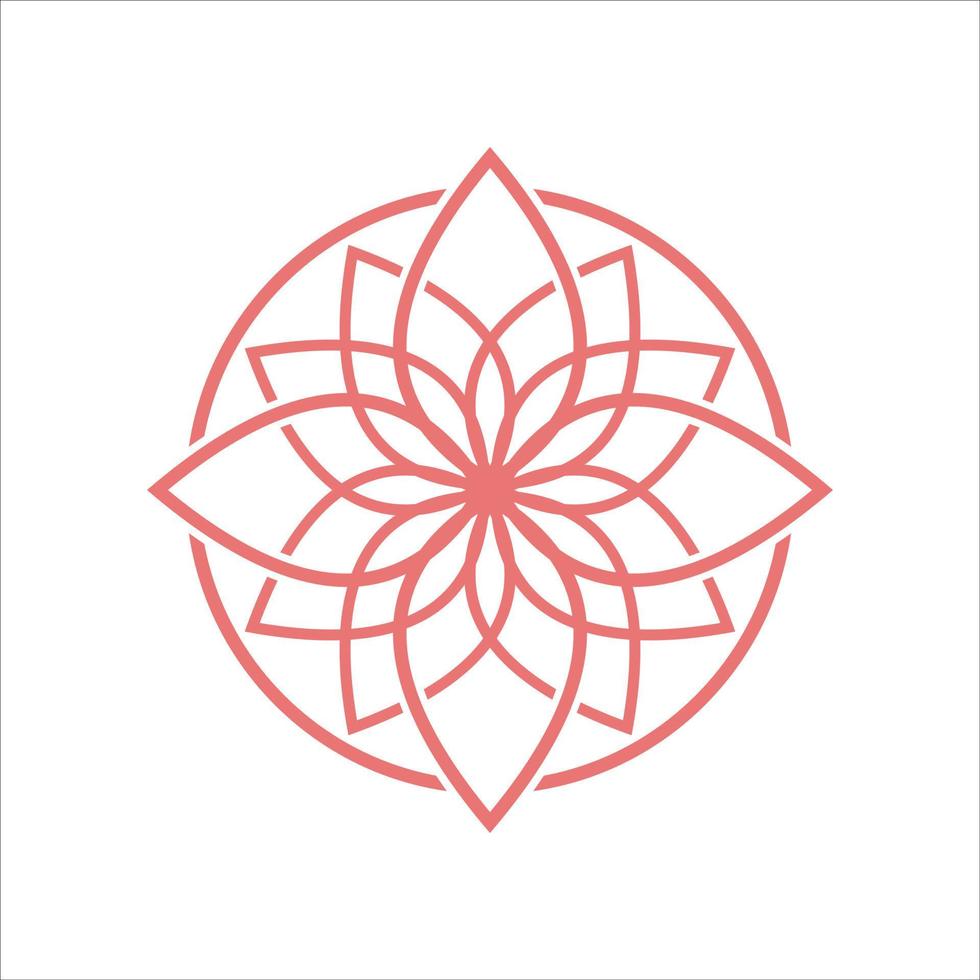 logotipo da flor de lótus. modelo de design vetorial de estilo de contorno de ícones de lótus para eco, beleza, spa, ioga vetor