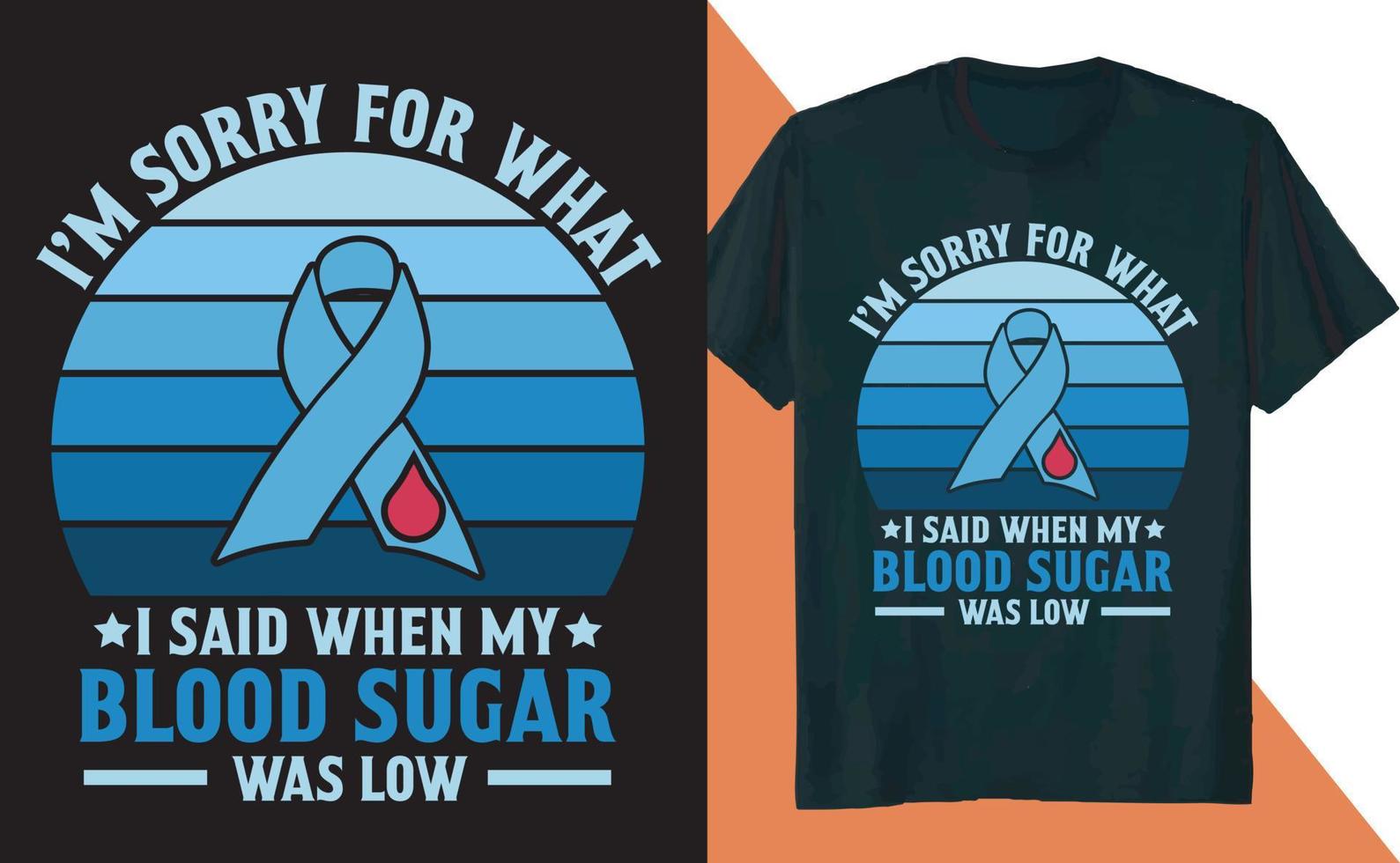 me desculpe pelo que eu disse design de camiseta de insulina diabética para conscientização sobre diabetes vetor