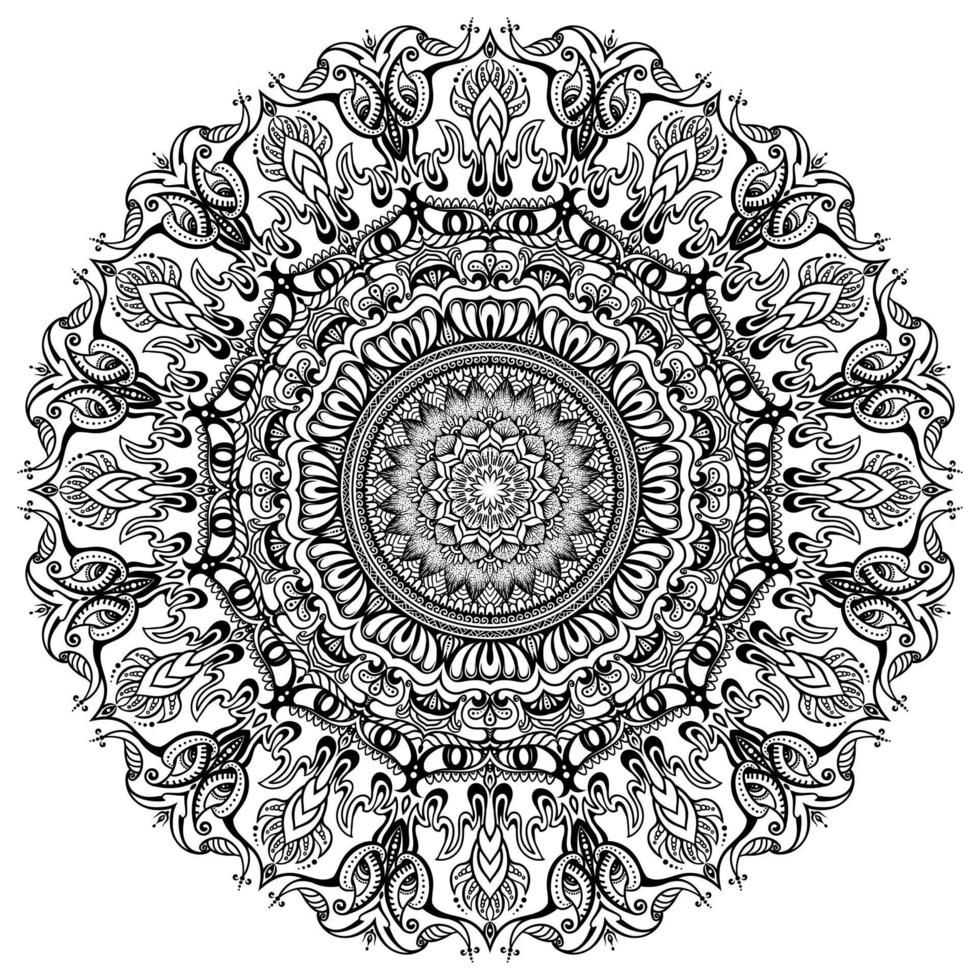 padrões de livros para colorir em estilo mandala para henna, mehndi, tatuagens, ornamentos decorativos na página de estilo oriental étnico. vetor