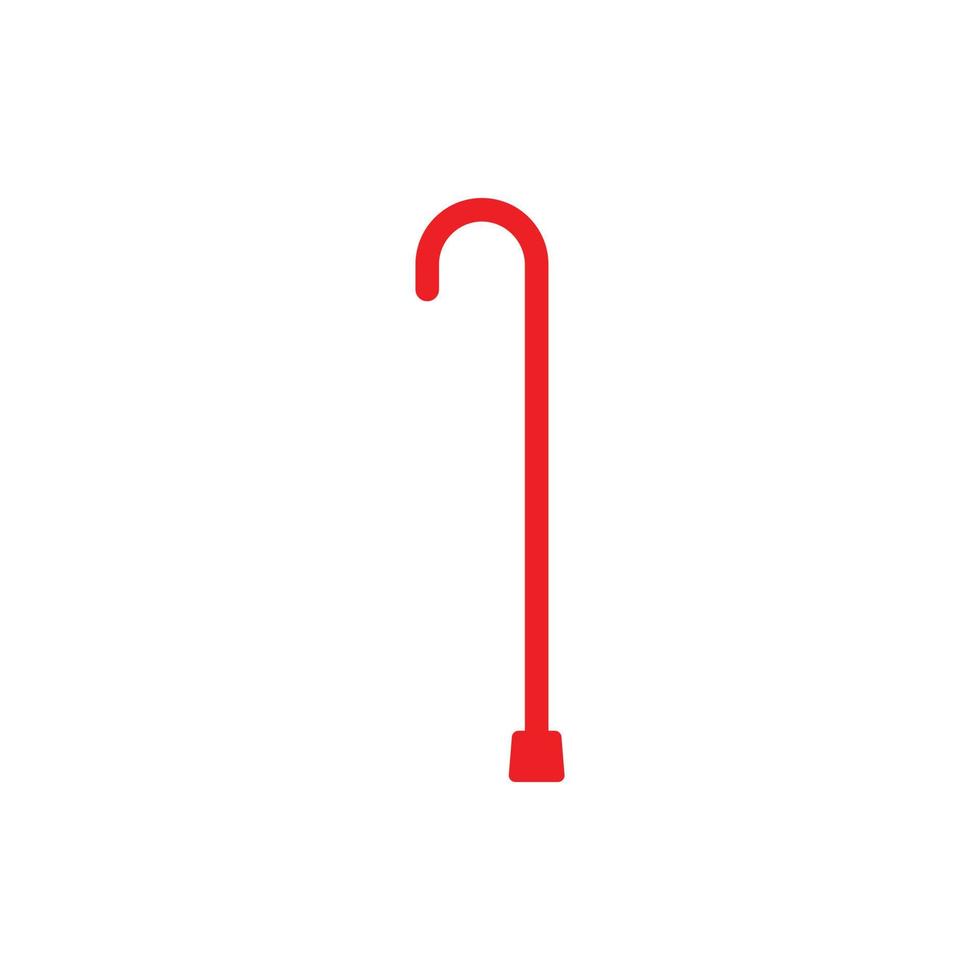 eps10 vetor vermelho bengala ícone arte linha abstrata isolado no fundo branco. símbolo de contorno de bengala em um estilo moderno simples e moderno para o design do seu site, logotipo e aplicativo móvel