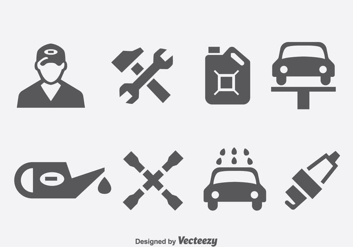 Ícone de ícones de reparação de carros vetor