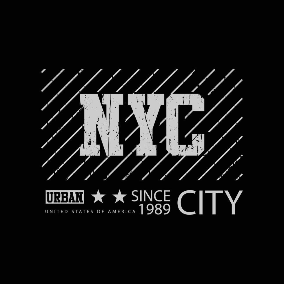 ilustração e tipografia em vetor urbano de nova york, perfeita para camisetas, moletons, estampas etc.