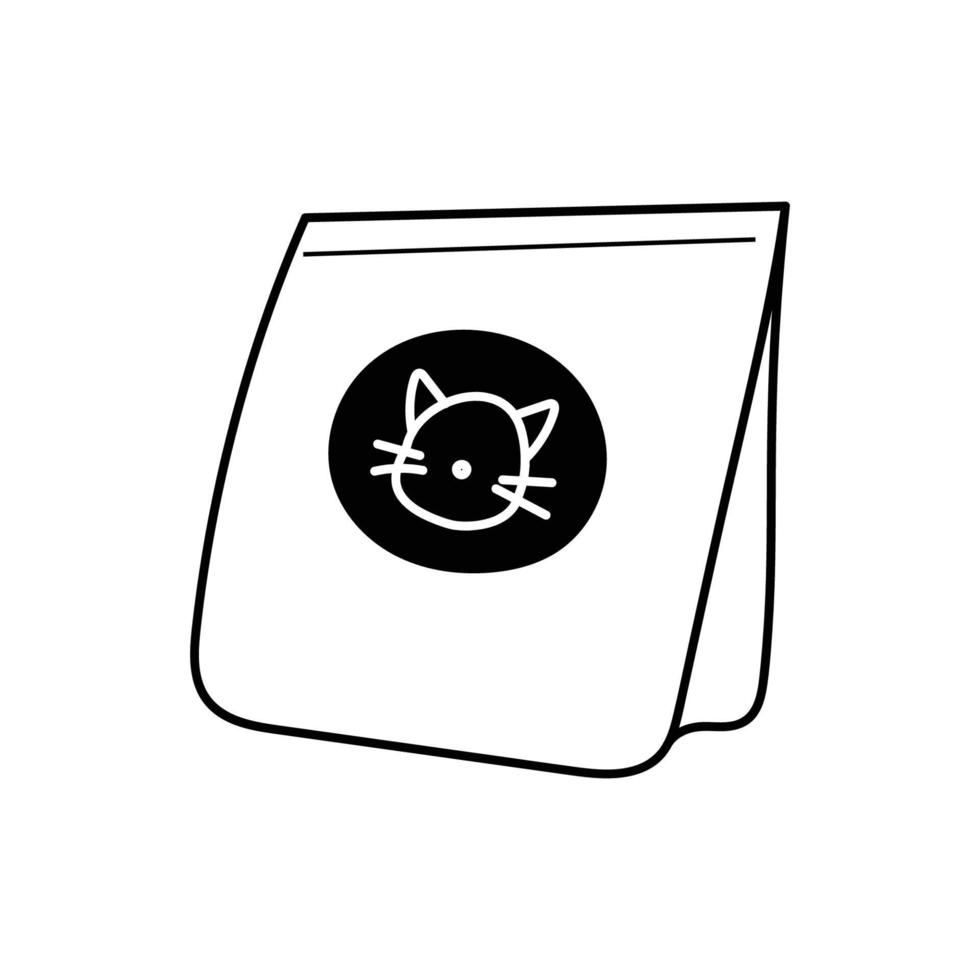 pacote vetorial desenhado à mão de comida de gato vetor