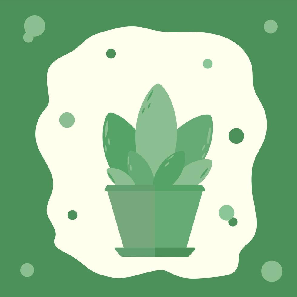 flor verde em uma panela vetor