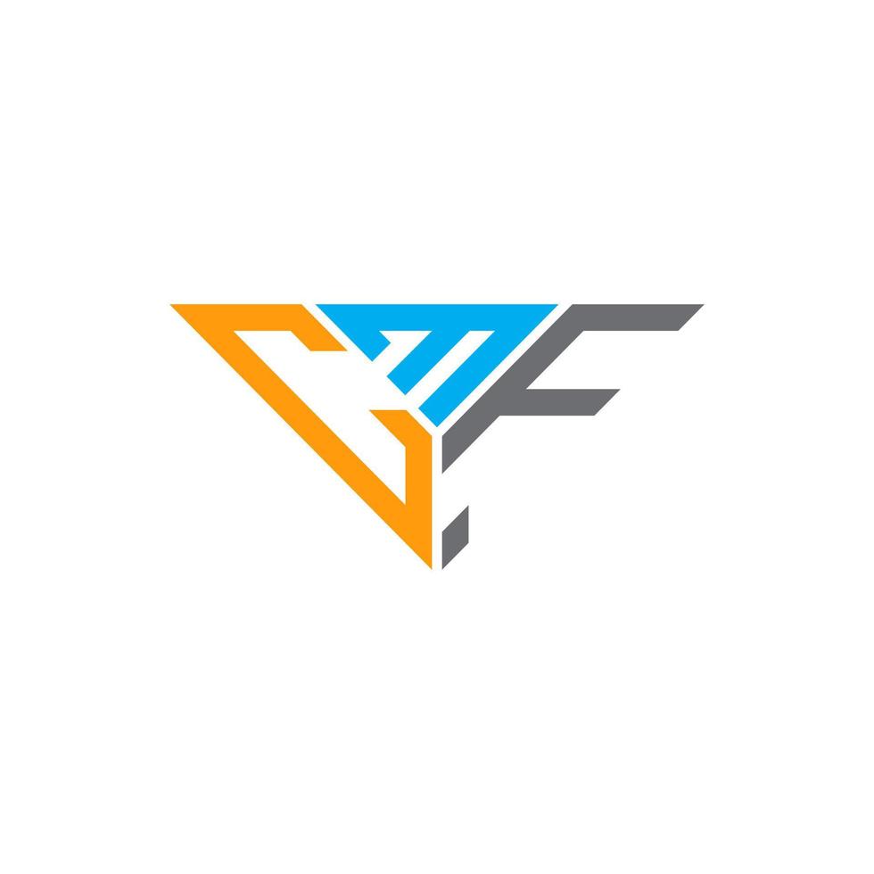 design criativo do logotipo da letra cmf com gráfico vetorial, logotipo simples e moderno cmf em forma de triângulo. vetor
