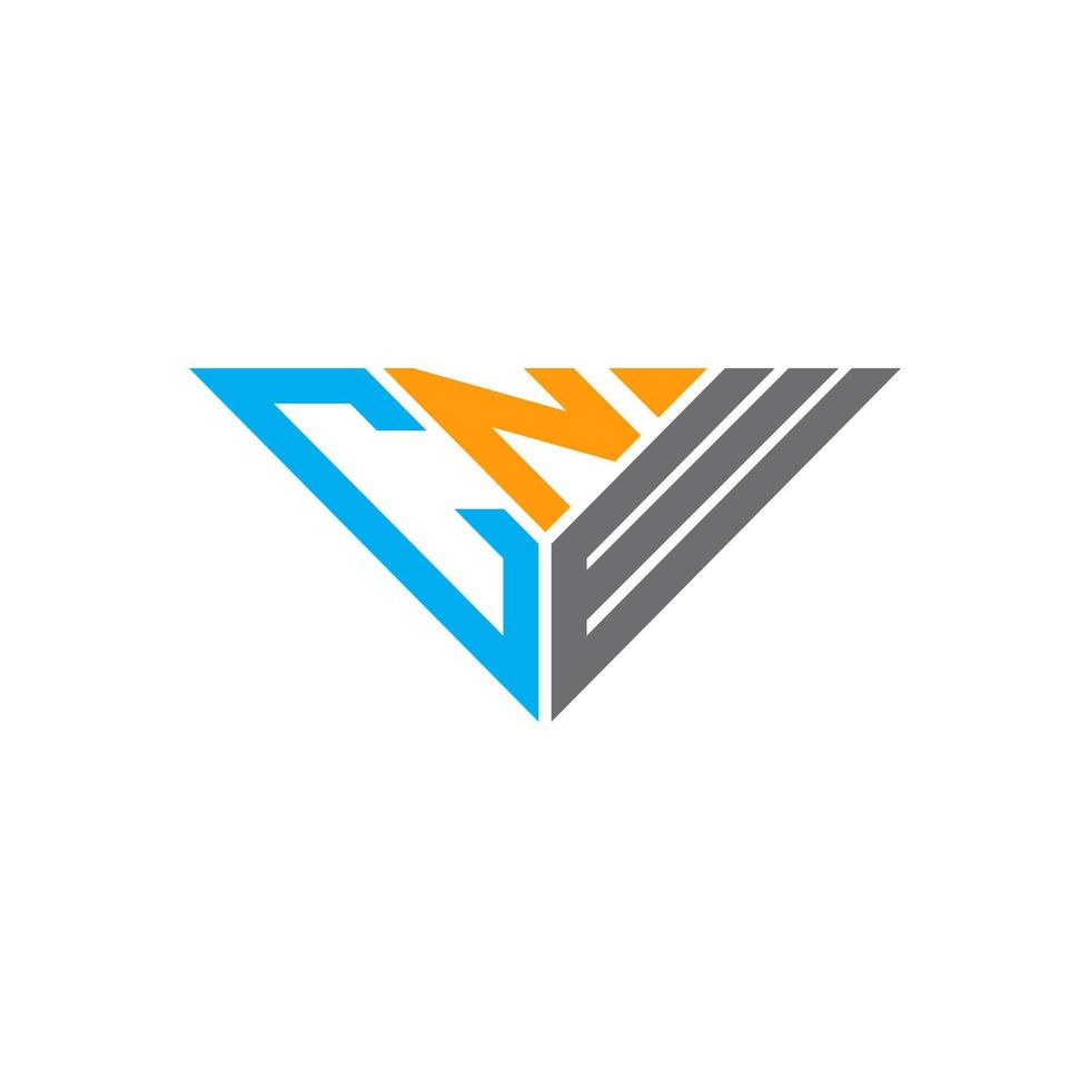 design criativo do logotipo da carta cnw com gráfico vetorial, logotipo simples e moderno cnw em forma de triângulo. vetor
