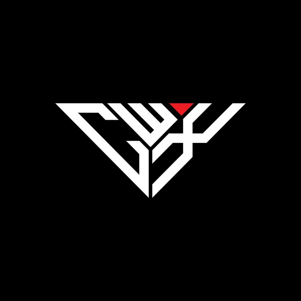 design criativo do logotipo da carta cwx com gráfico vetorial, logotipo simples e moderno cwx em forma de triângulo. vetor