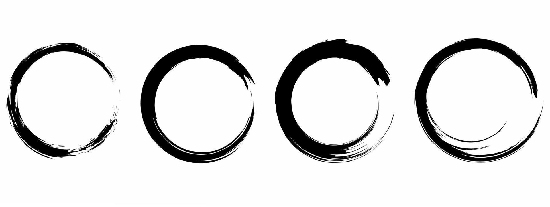 conjunto de círculo enso zen isolado no fundo branco vetor