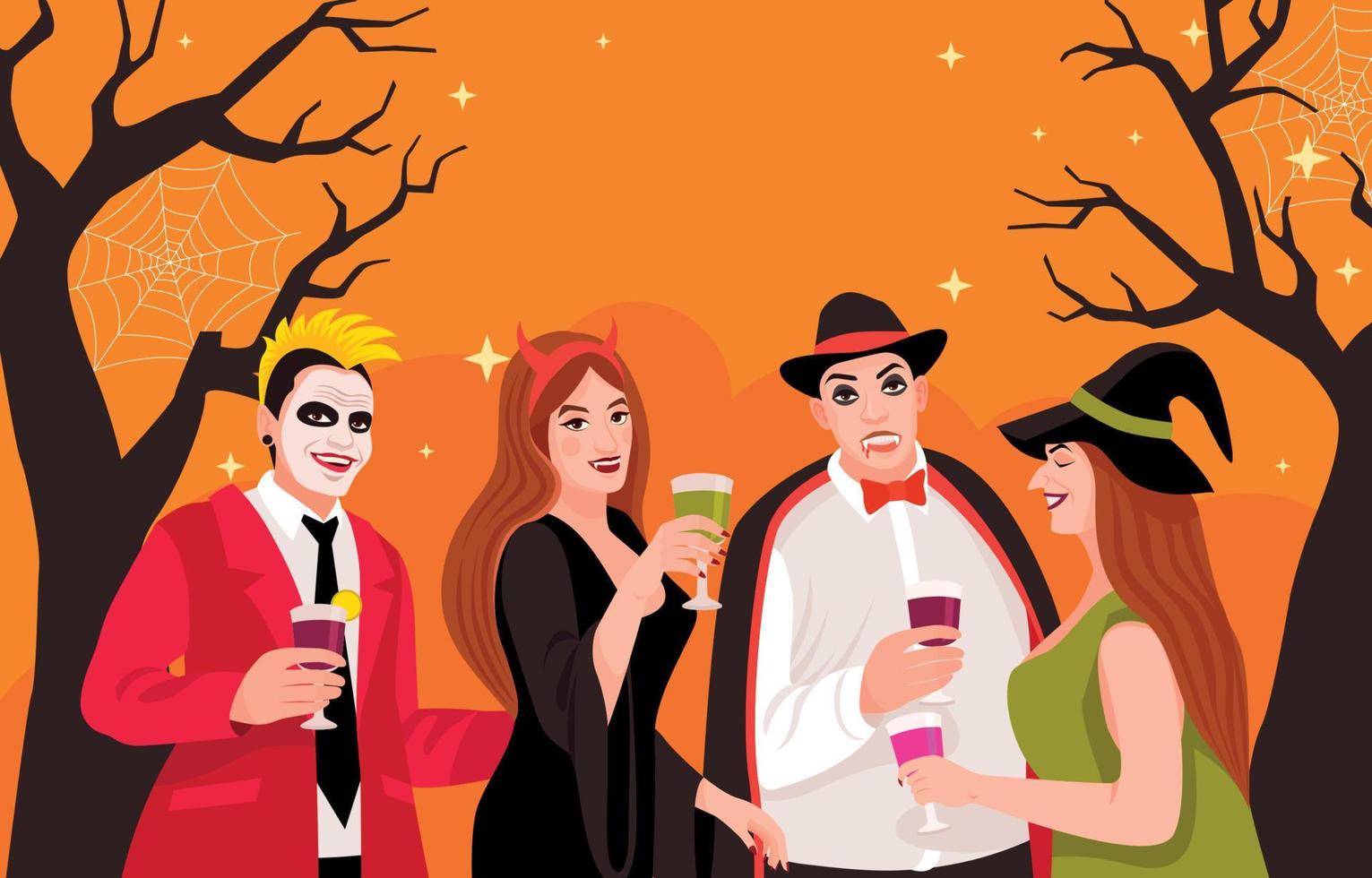 fundo de festa para adultos de halloween vetor