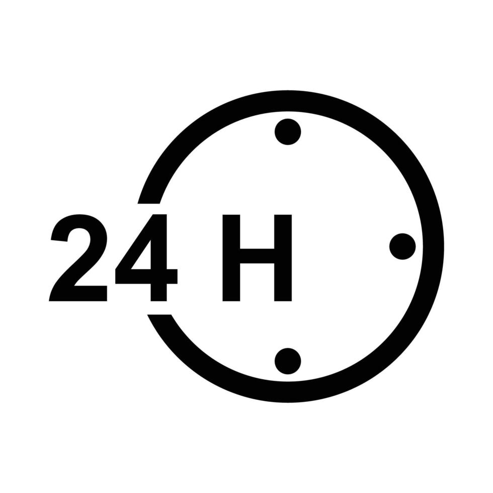 modelo de design de vetor de ícone de 24 horas