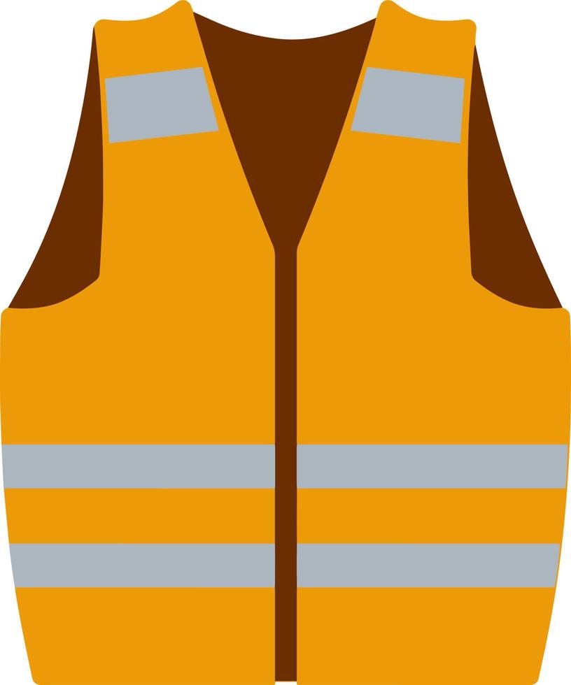 roupa de trabalho laranja com listras. elemento do uniforme do construtor e do pessoal técnico. ilustração de ícone plano vetor