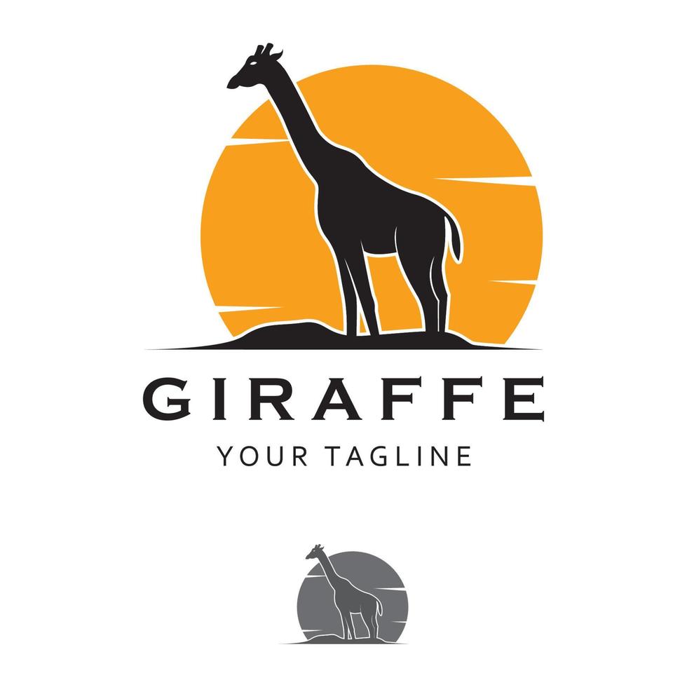 logotipo criativo de girafa com modelo de slogan vetor