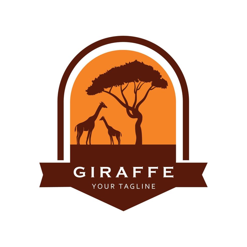 logotipo criativo de girafa com modelo de slogan vetor