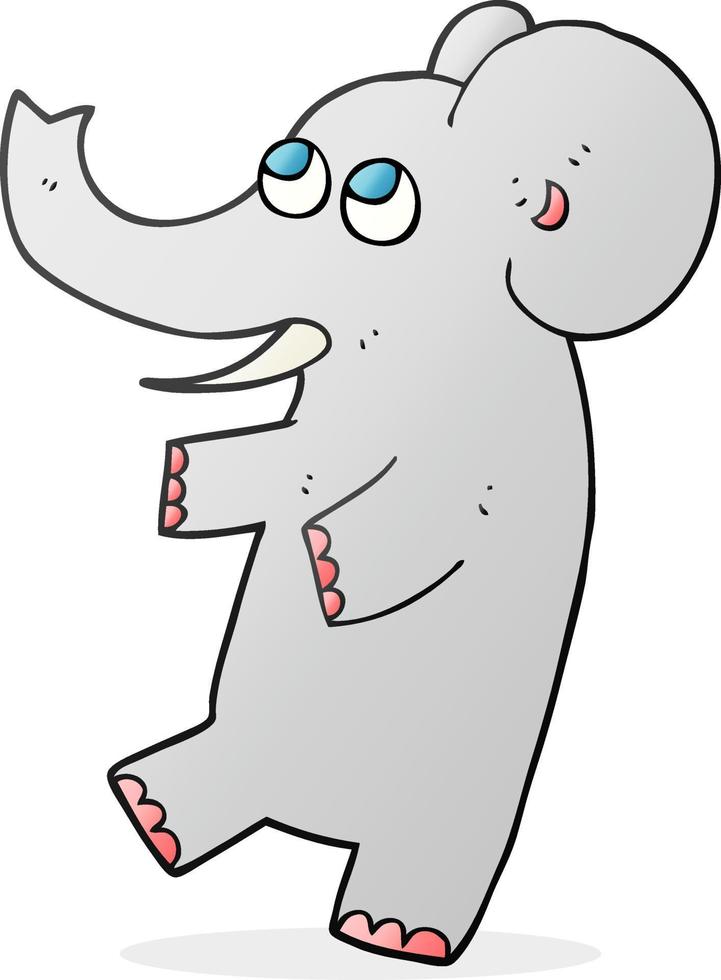 elefante fofo de desenho animado desenhado à mão livre vetor