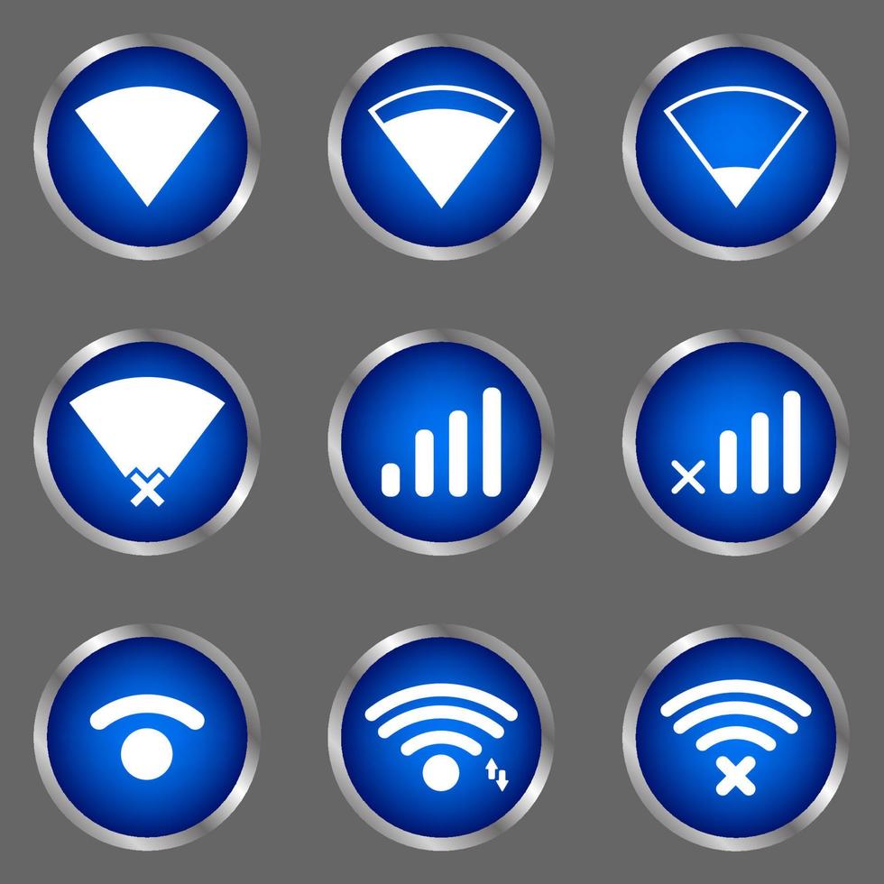 vetor de ícone de rede sem fio com moldura de círculo azul