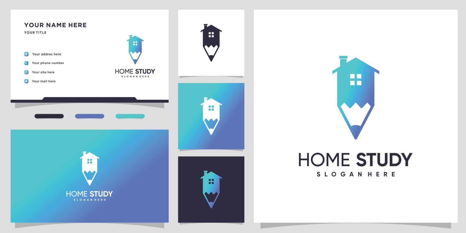 design de logotipo de estudo em casa com estilo e conceito criativo vetor