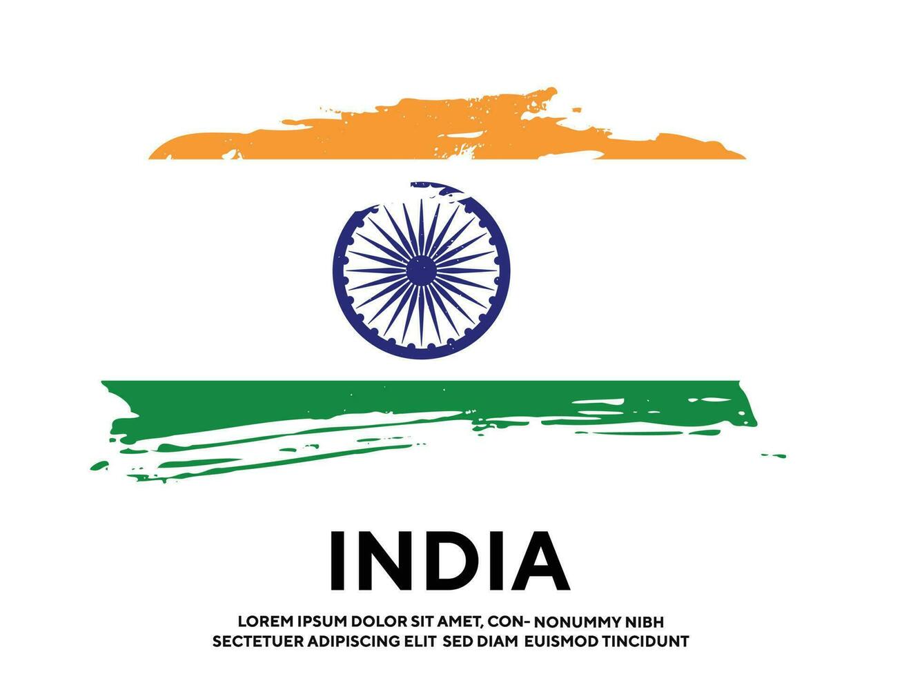 novo vetor de design de bandeira indiana de textura grunge