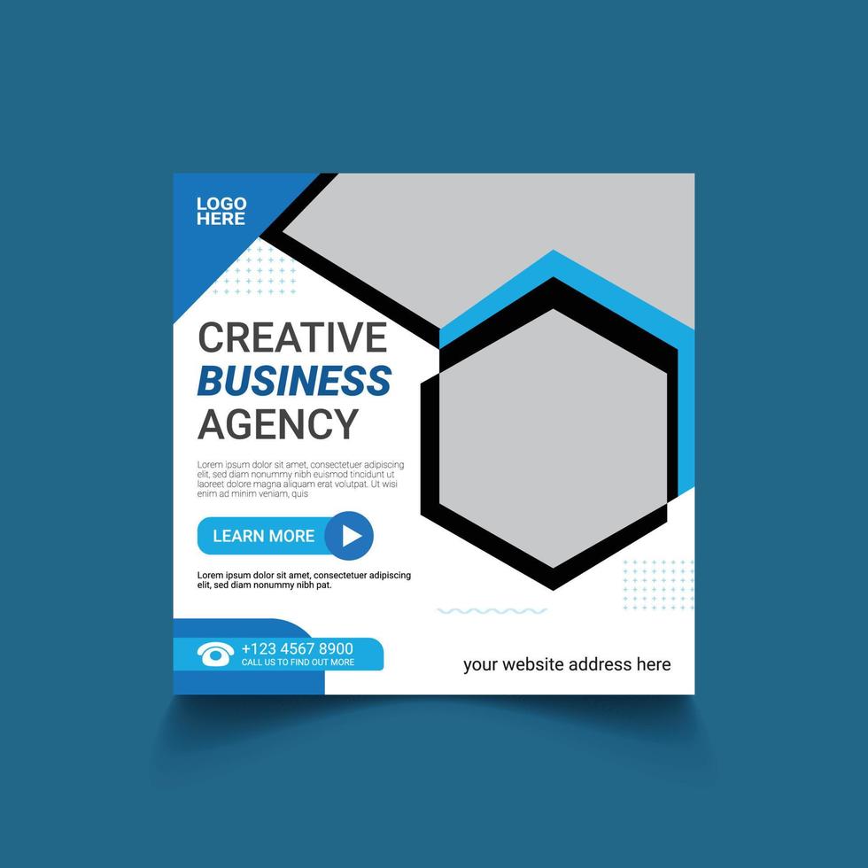 modelo de design de postagem de mídia social de agência de negócios criativos vetor
