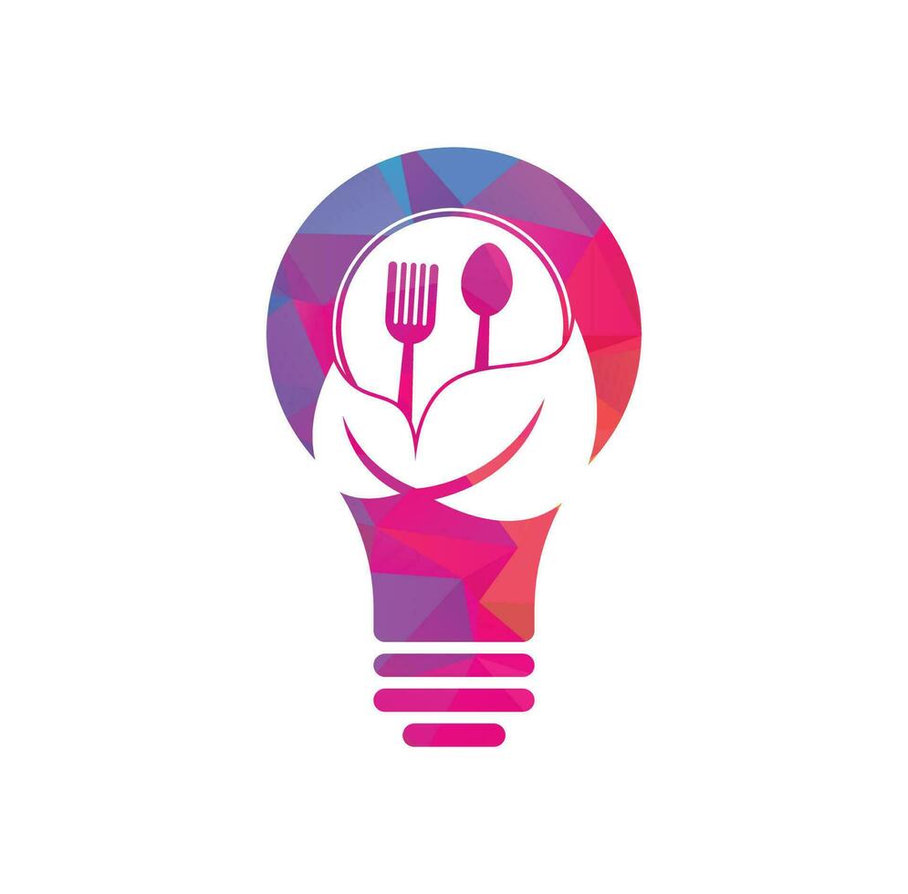 modelo de logotipo de conceito de forma de bulbo de comida saudável. design de logotipo de alimentos orgânicos da natureza. vetor