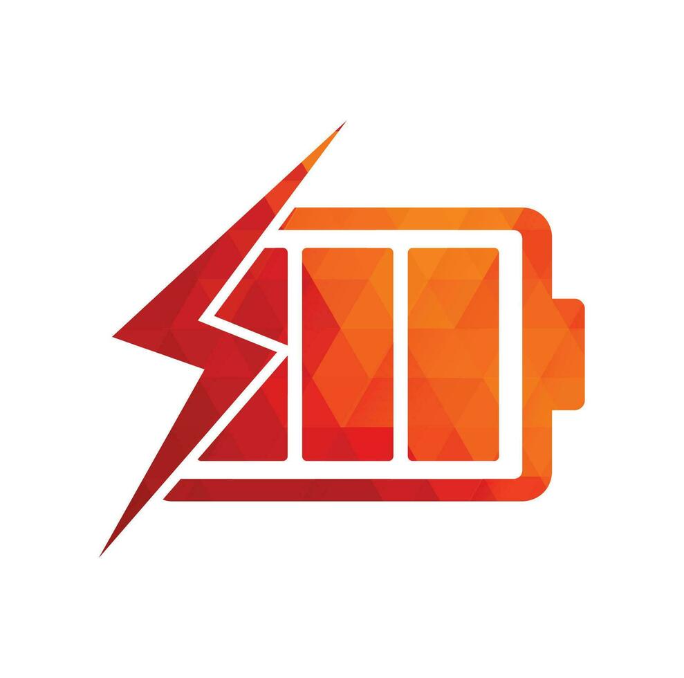 ícone de vetor de carregamento de bateria. ícone do logotipo de carga rápida e rápida.