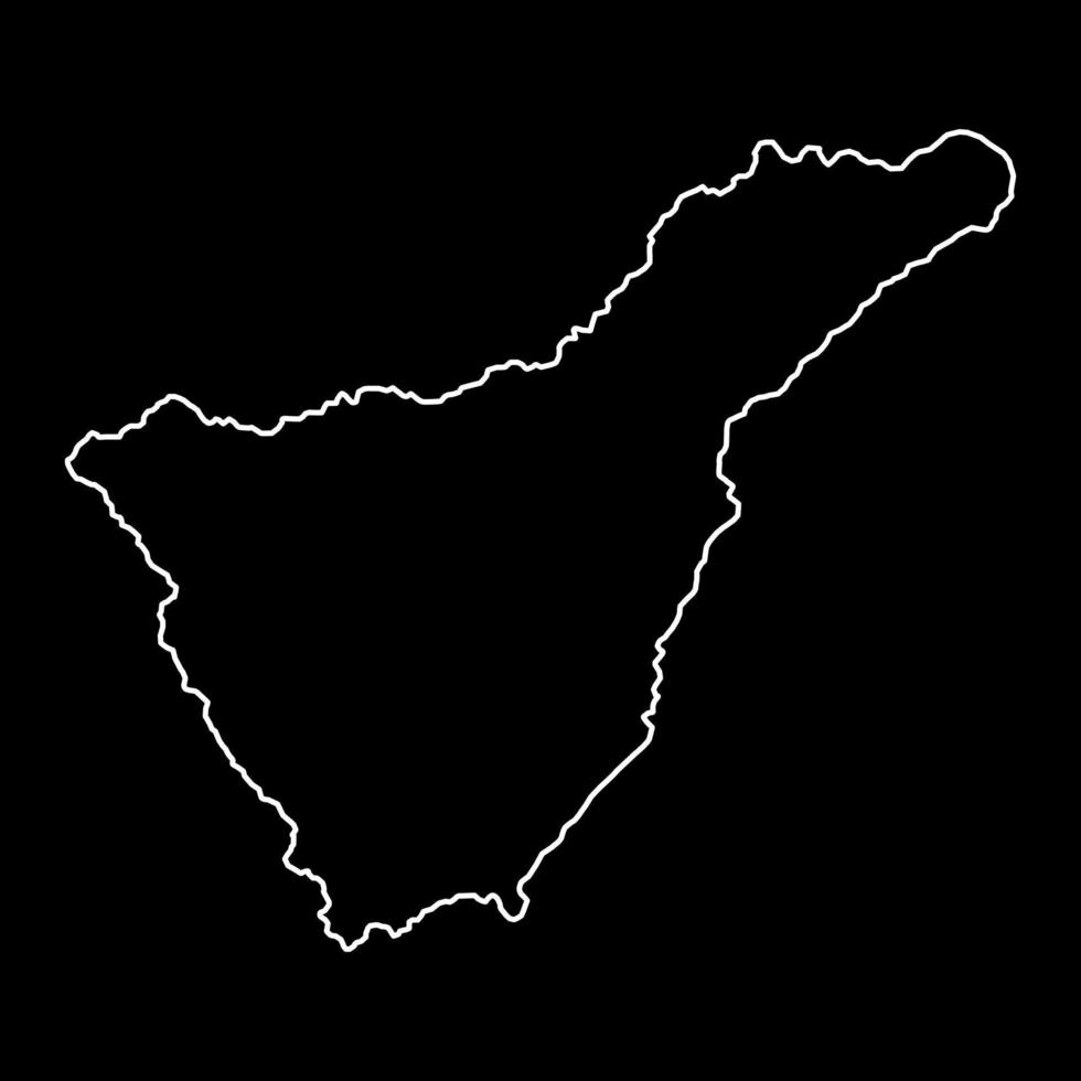 mapa da ilha de tenerife, região da espanha. ilustração vetorial. vetor
