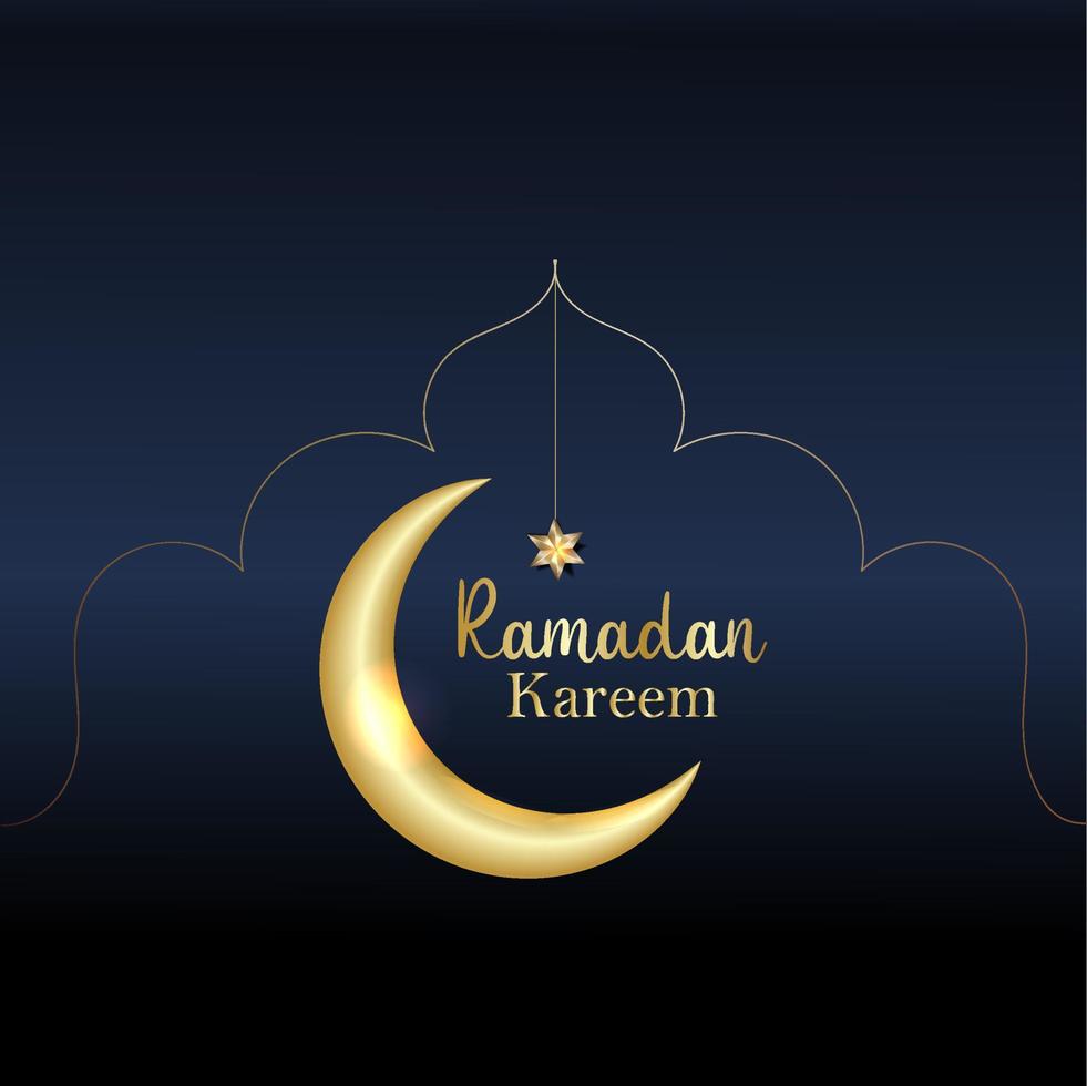 fundo de banner islâmico ramadan kareem com lanterna de mesquita de estrela de lua crescente padrão. vetor