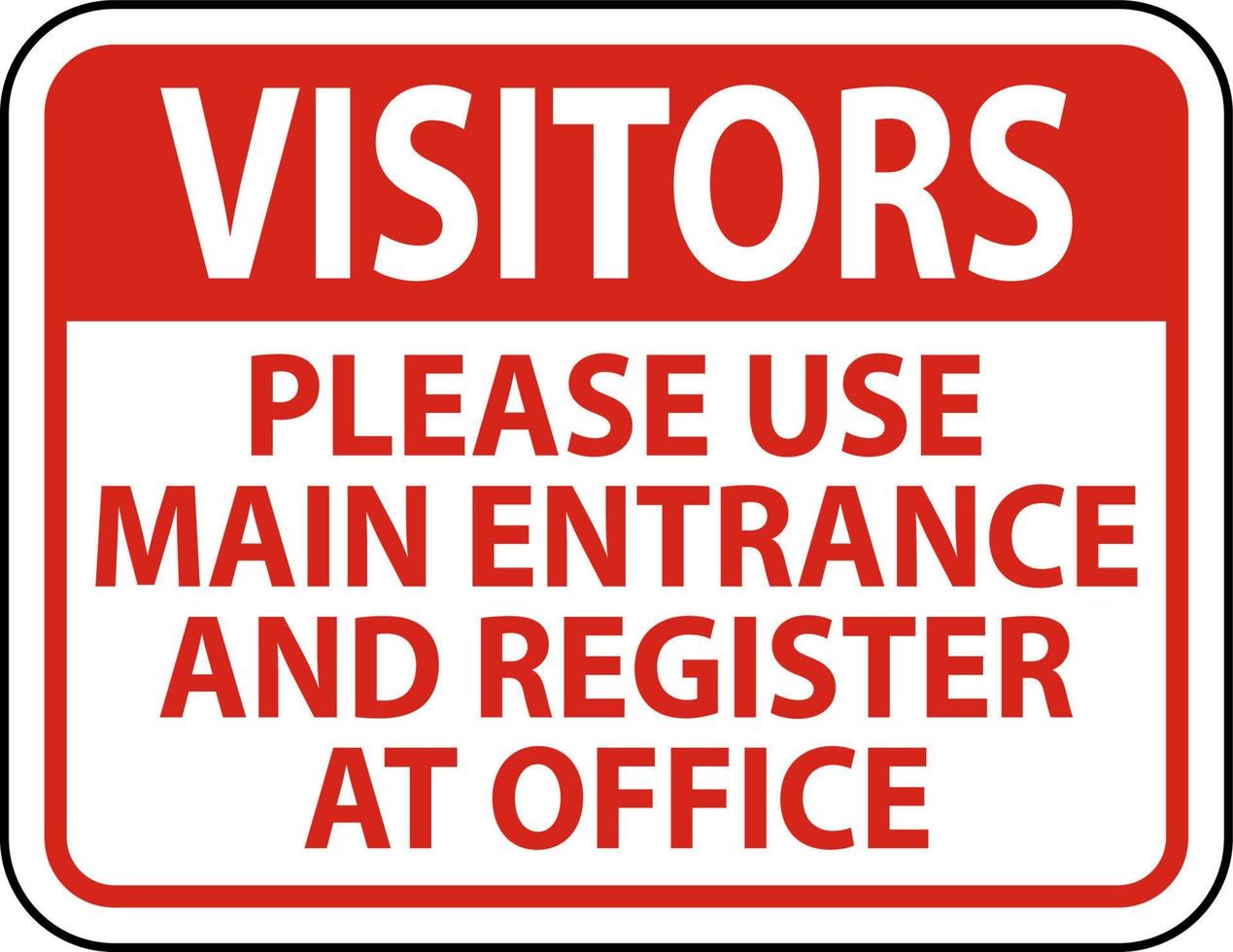 visitantes usam sinal de entrada principal em fundo branco vetor