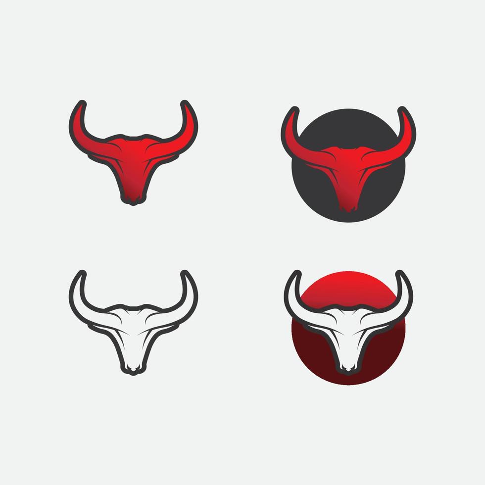 touro cabeça de búfalo vaca animal conjunto mascote design de logotipo vetor para esporte chifre búfalo animal mamíferos cabeça logotipo matador selvagem